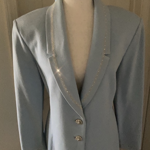 NWT - ST JOHN EVENING Crystal Embelished Knit Jacket & Ivory Skirt Size 16 - Picture 1 of 11